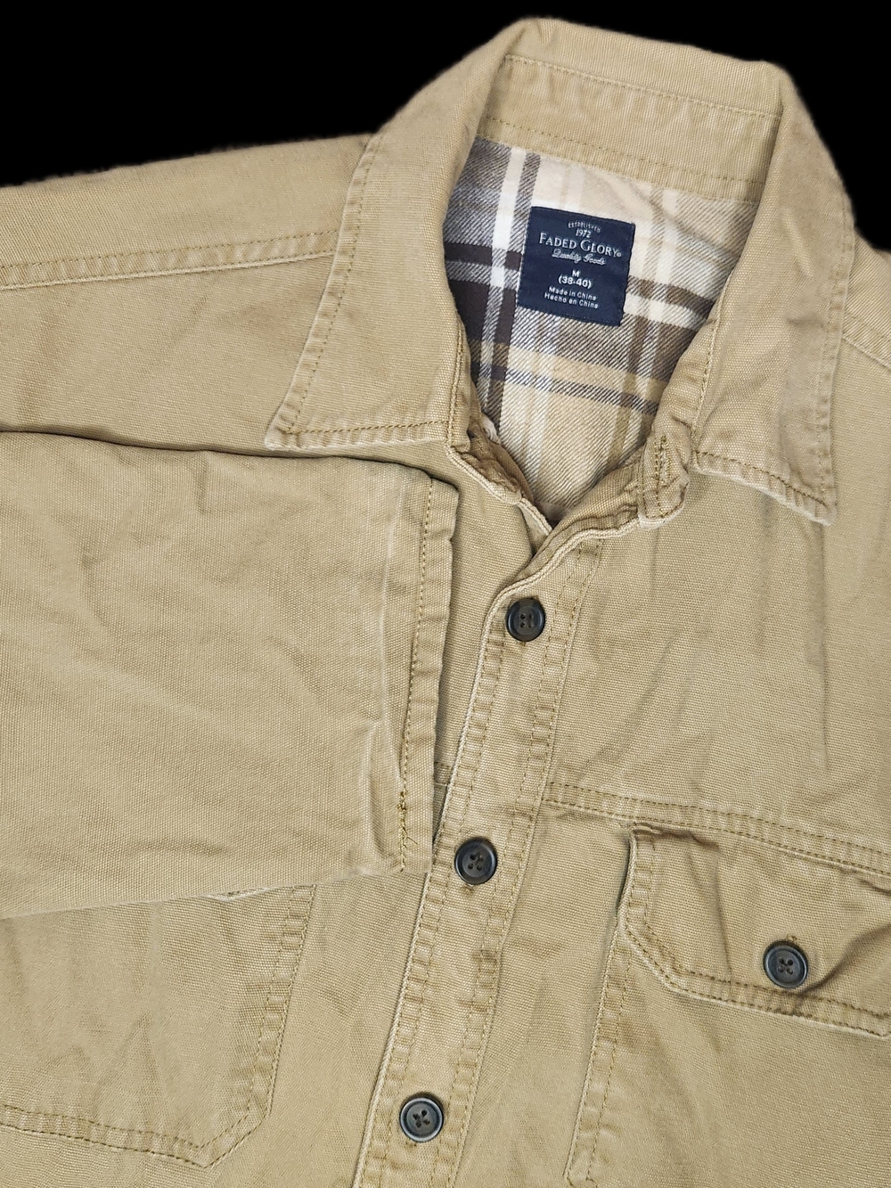 Faded Glory Tan Button-Up Shirt Jacket